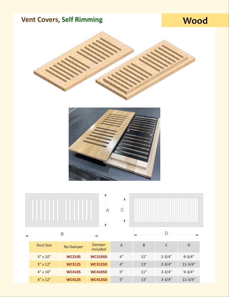 Self Rimming Vent Covers