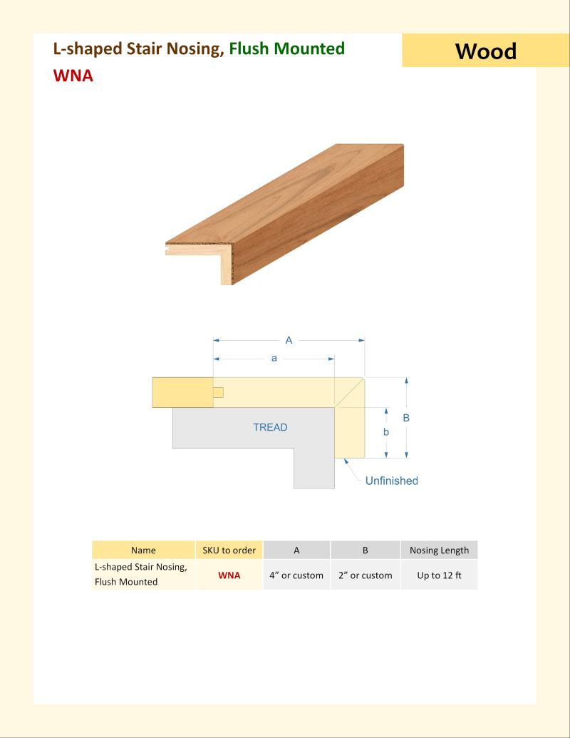 Specifications for L-shaped Stair Nosing, WNA