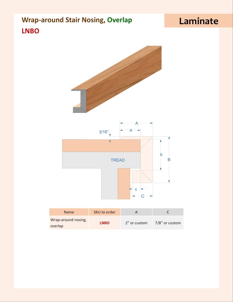 Specifications for Wrap-around Stair Nosing, LNBO