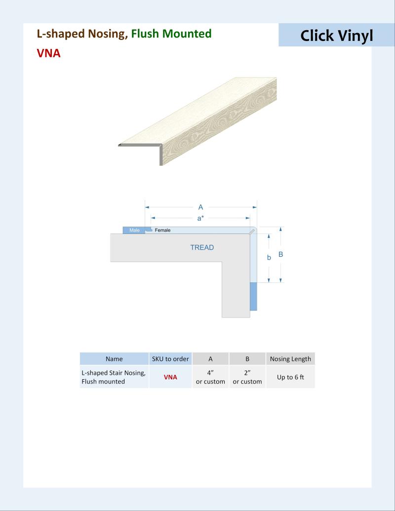 Specifications for L-shaped Nosing, VNA