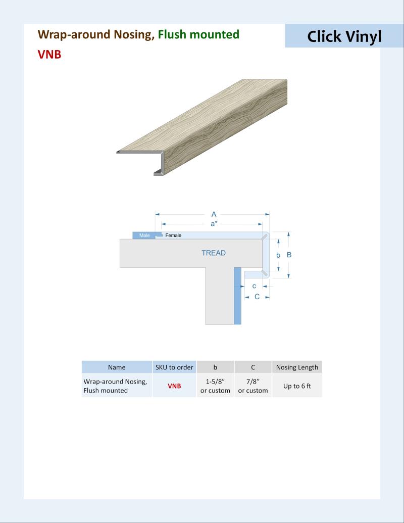 Specifications for Wrap-around Nosing, VNB