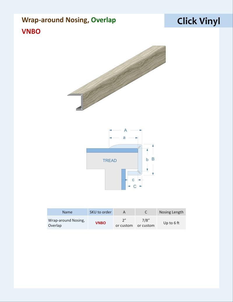 Specifications for Wrap-around Nosing, VNBO