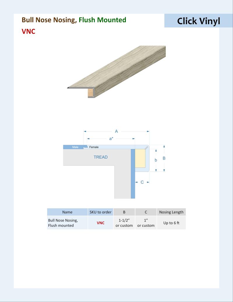 Bull Nose Nosing, VNC | Sawyer's Fine Flooring