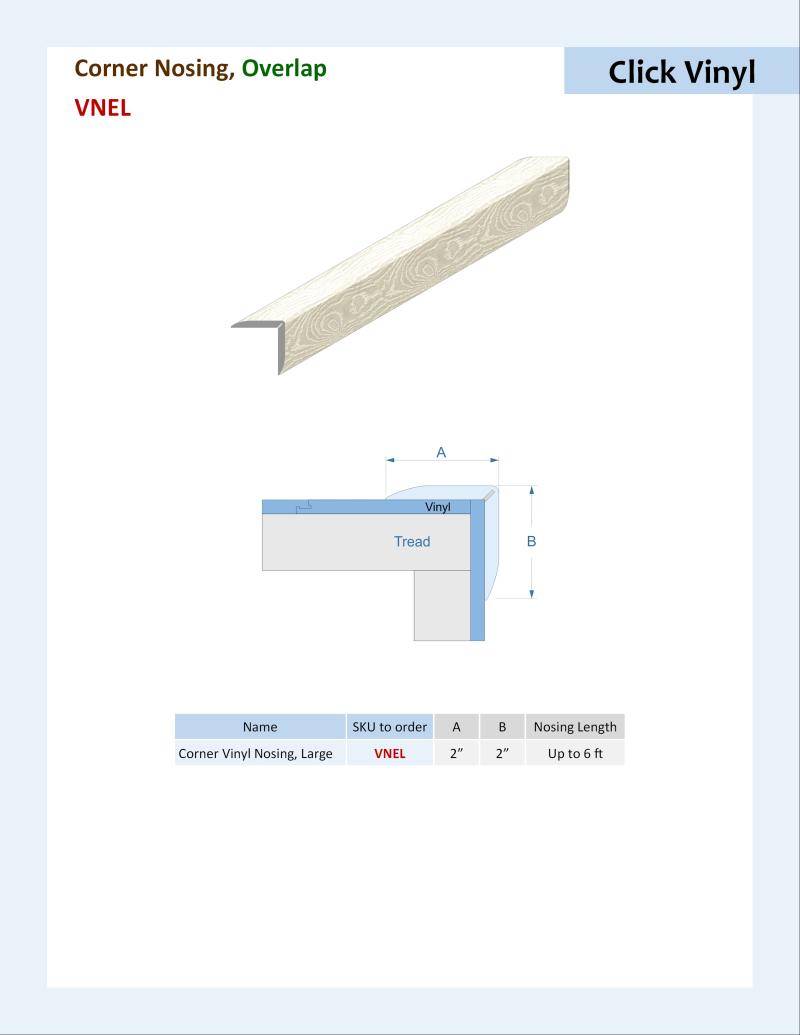 Specifications for Corner Nosing, Large, VNEL