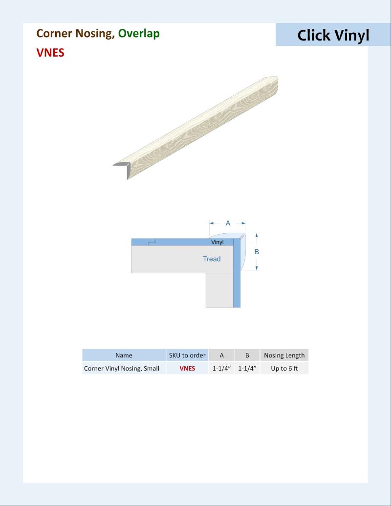 Specifications for Corner Nosing, Small, VNES