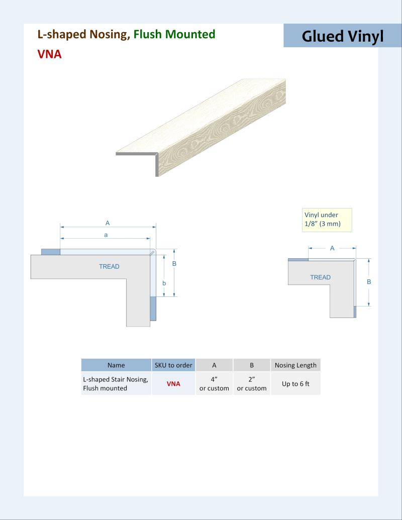 Specifications for L-shaped Nosing, VNA