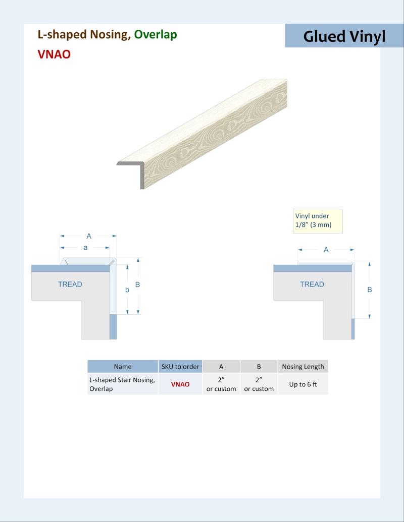Specifications for L-shaped Nosing, VNAO