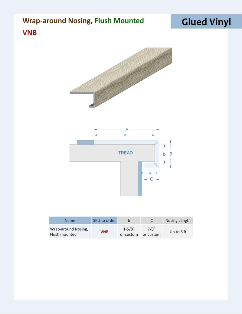 Specifications for Wrap-around Nosing, VNB