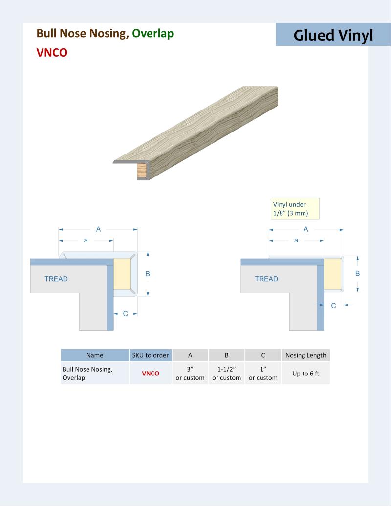 Specifications for Bull Nose Nosing, VNCO