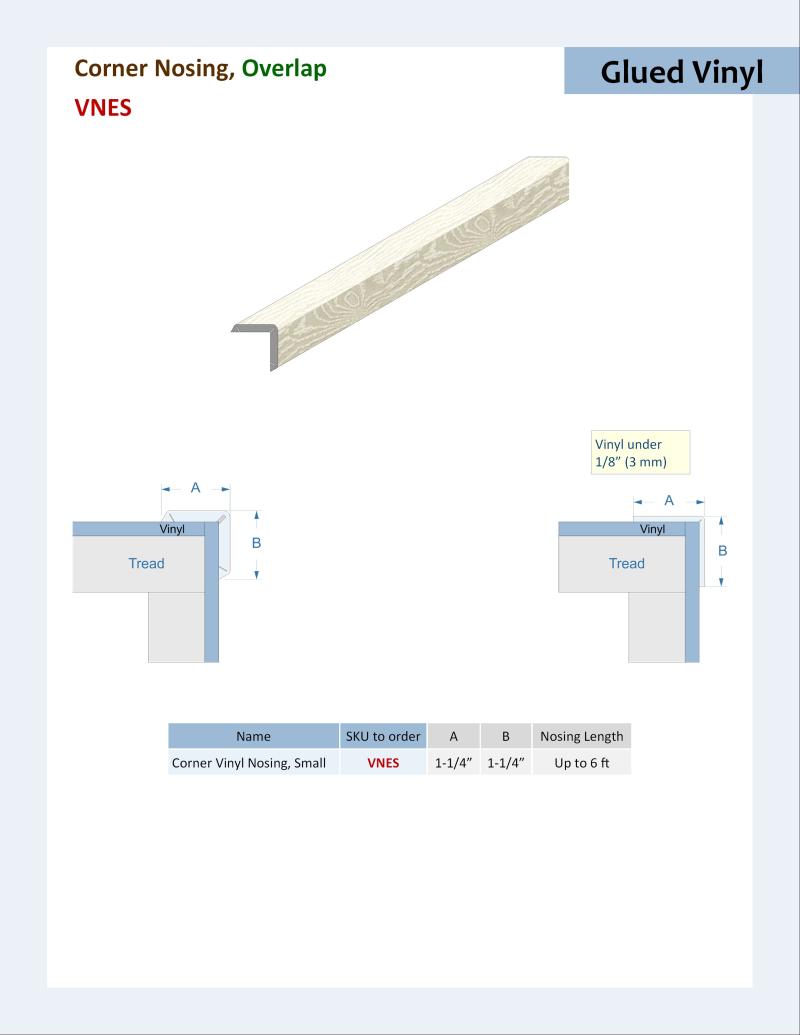 Specifications for Corner Nosing, Small, VNES