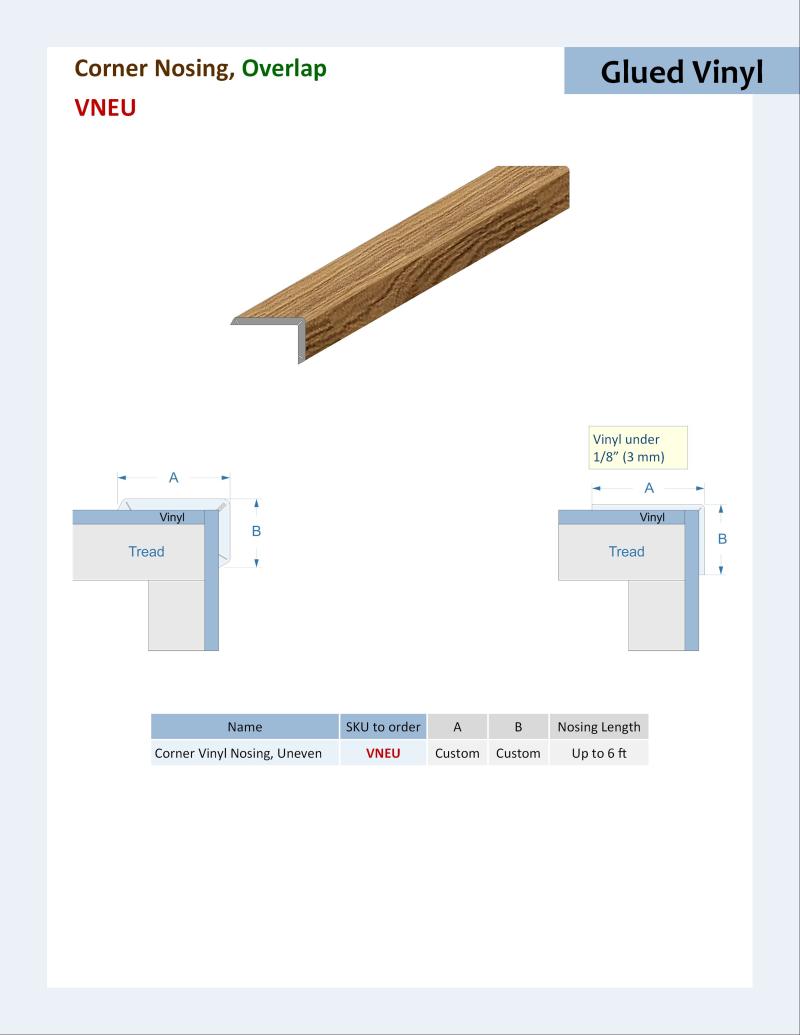 Specifications for Corner Nosing, Uneven, VNEU